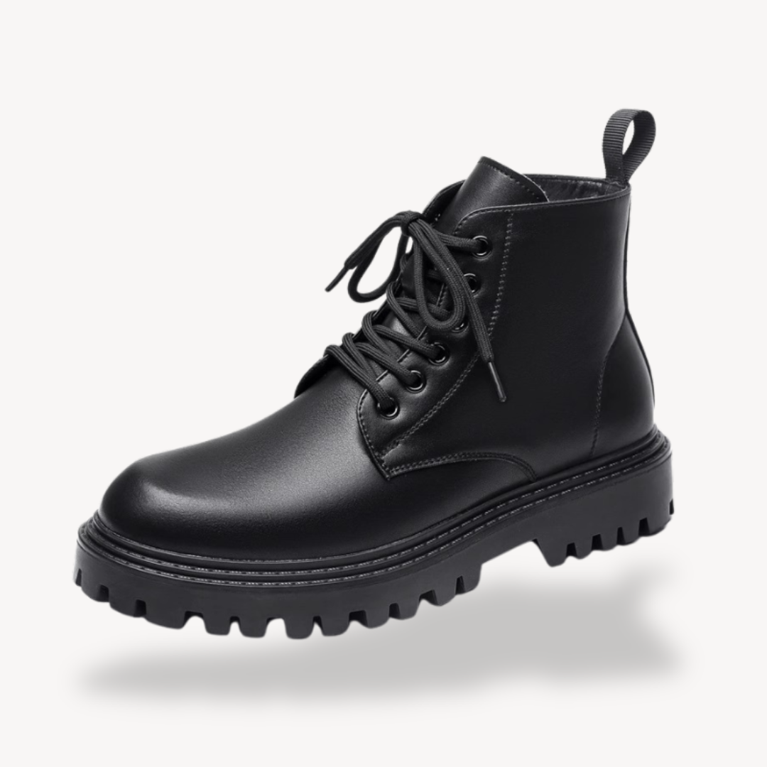Men’s Stylish Black Combat Boots | Chunky Sole