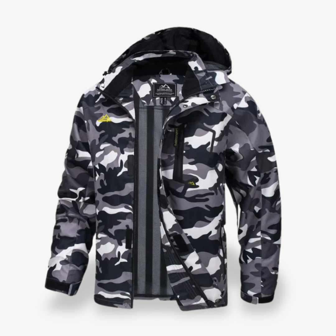 Men's Stylish Camo Winter Jacket with Hood | Versatile Outdoor Wear