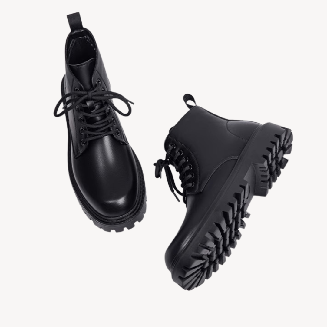 Men’s Stylish Black Combat Boots | Chunky Sole