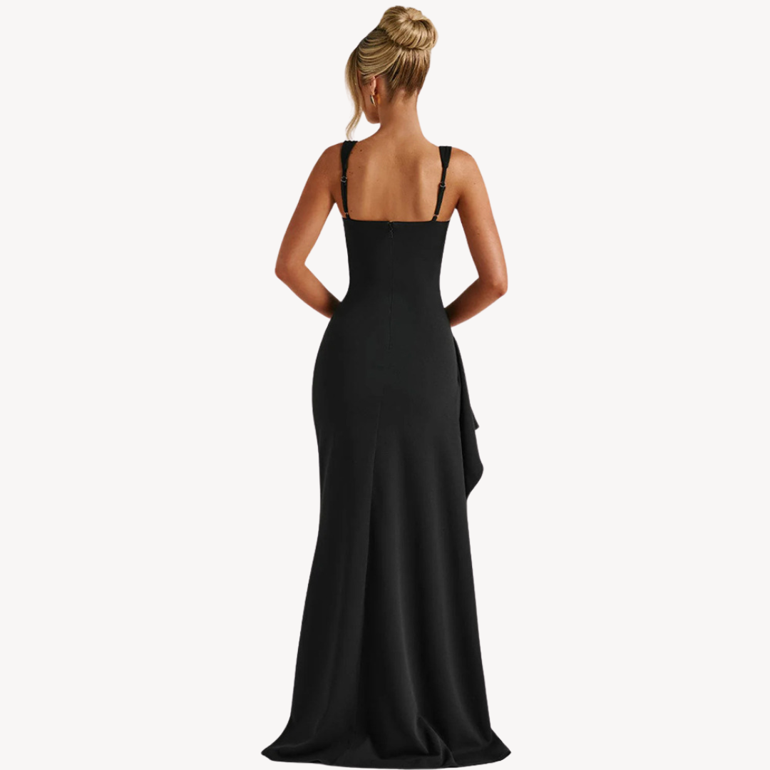 Women’s Chic Black Maxi Dress | Slit Design