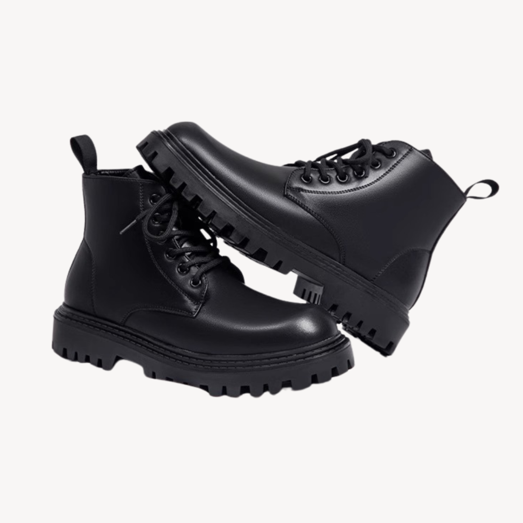 Men’s Stylish Black Combat Boots | Chunky Sole